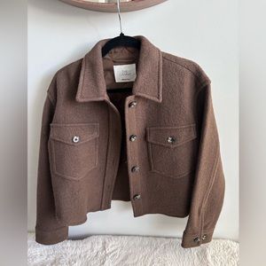ARITZIA WILFRED GANNA CROPPED JACKET | size S, rustic brown